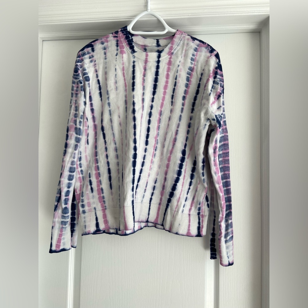 Women's Tie-Dye Crewneck Sweater - Pink & Navy